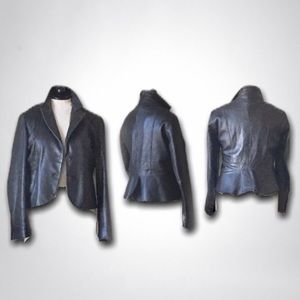 Peplum lamb skin jacket 2x